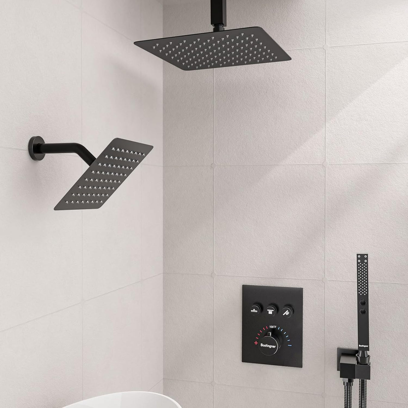 dual showerhead shower system