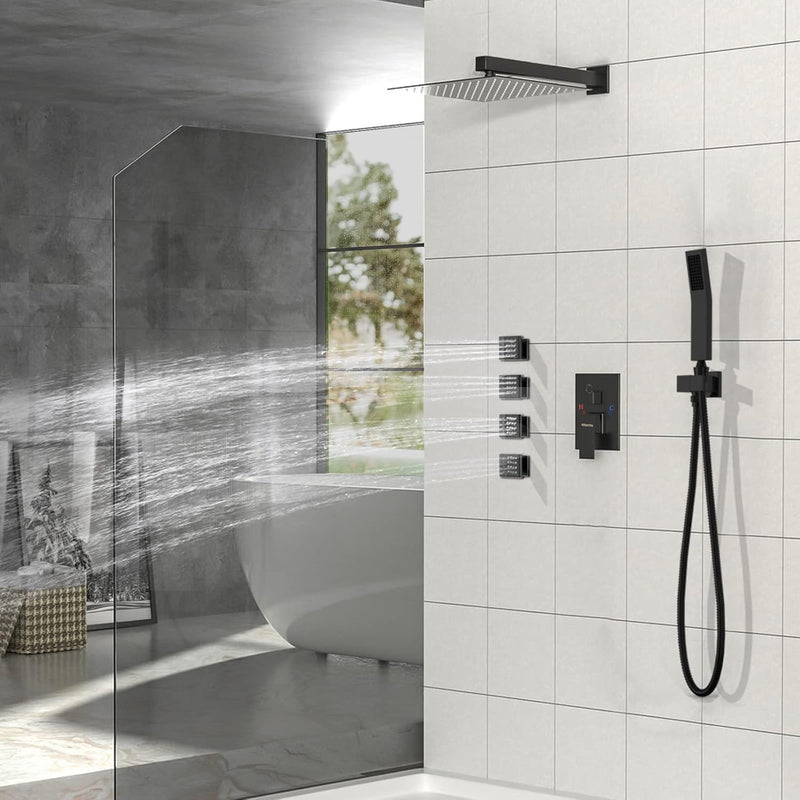 Bostingner Brass Shower Body Sprays Massage Spa Side Jets 2 Inch Black - Bostingner