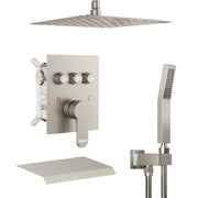 Bostingner Shower System with 7.9 Inch Tub Spout Brushed Nickel - Bostingner