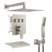 Bostingner Shower System with 7.9 Inch Tub Spout Brushed Nickel - Bostingner
