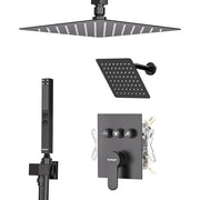 Bostingner 12" Dual Shower Head System with 6" Rainfall Showerhead Black - Bostingner