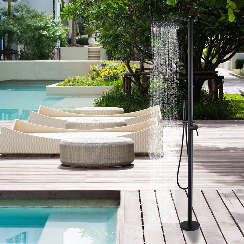 Bostingner Freestanding Outdoor Shower System with Shower Head Matte Black - Bostingner