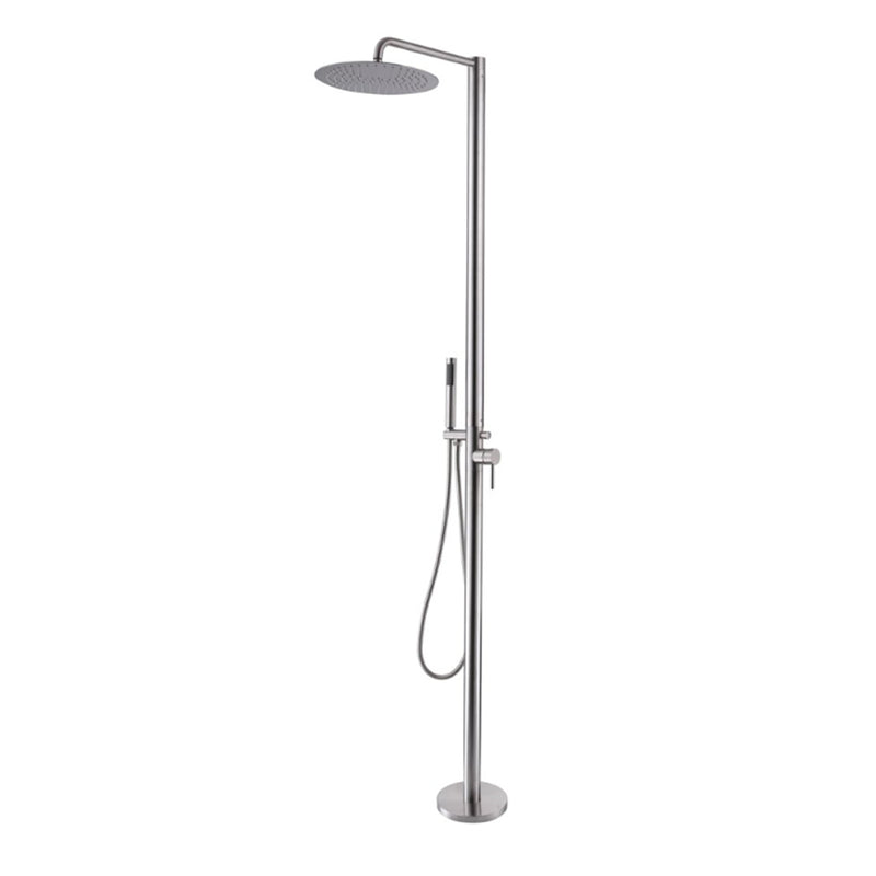 Bostingner Freestanding Outdoor Shower System with Shower Head Brushed Nickel - Bostingner