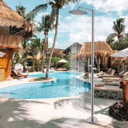 Bostingner Freestanding Outdoor Shower System with Shower Head Brushed Nickel - Bostingner