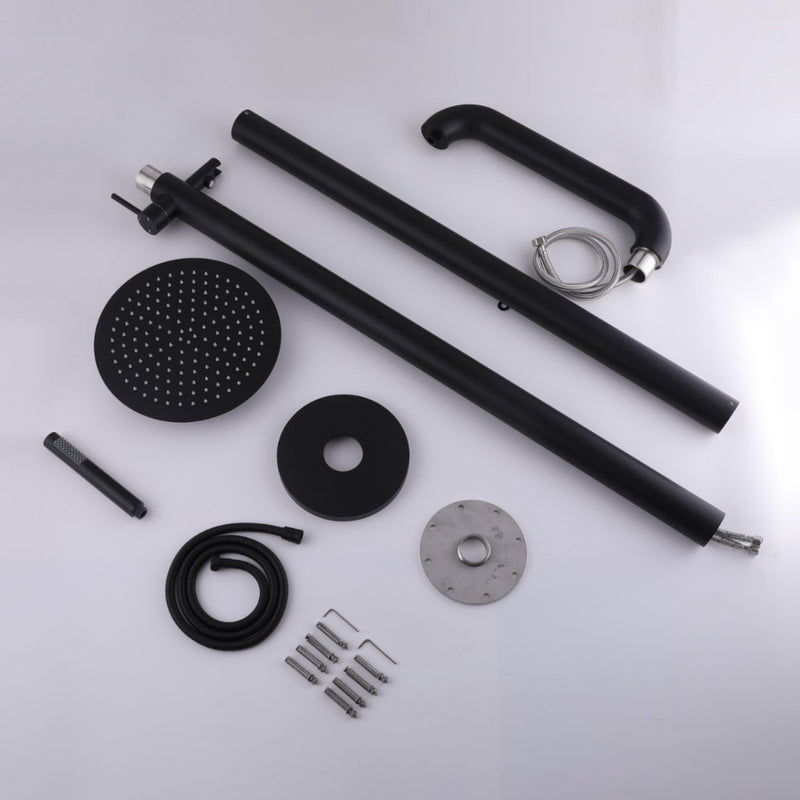 Bostingner Freestanding Outdoor  Shower Faucet Set with Shower Head Matte Black - Bostingner