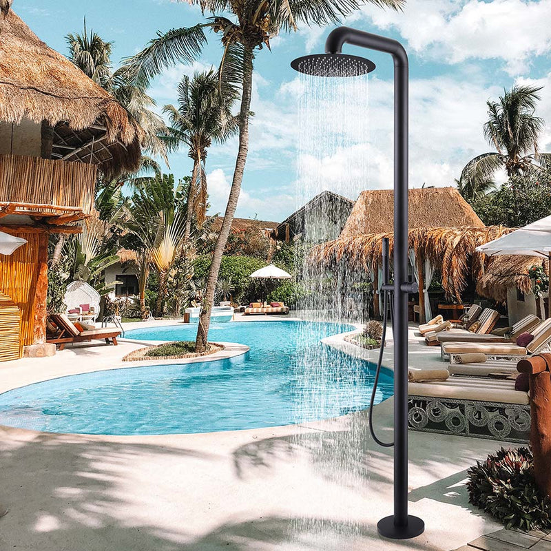 Bostingner Freestanding Outdoor  Shower Faucet Set with Shower Head Matte Black - Bostingner