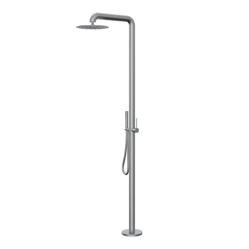 Bostingner Freestanding Outdoor Shower Faucet Set with Shower Head Brushed Nickel - Bostingner