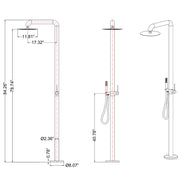 Bostingner Freestanding Outdoor Shower Faucet Set with Shower Head Brushed Nickel - Bostingner