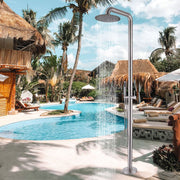 Bostingner Freestanding Outdoor Shower Faucet Set with Shower Head Brushed Nickel - Bostingner