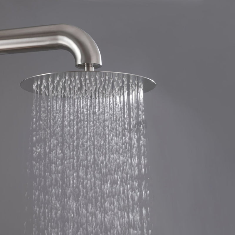 Bostingner Freestanding Outdoor Shower Faucet Set with Shower Head Brushed Nickel - Bostingner