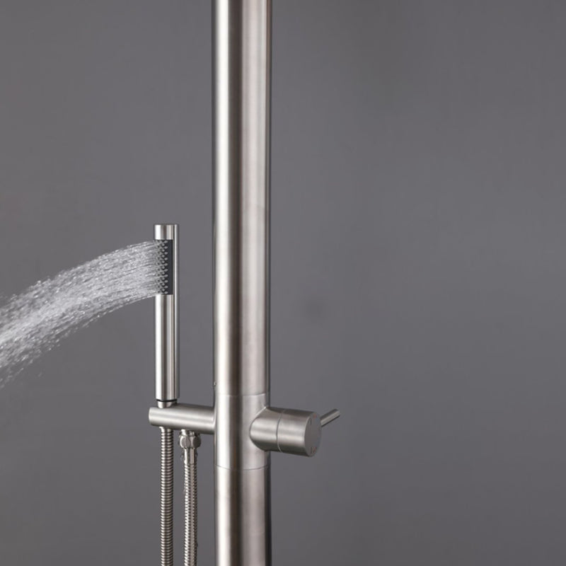 Bostingner Freestanding Outdoor Shower Faucet Set with Shower Head Brushed Nickel - Bostingner