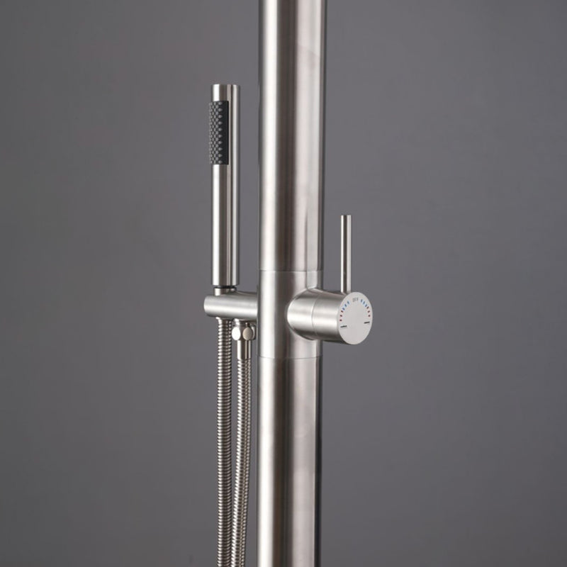 Bostingner Freestanding Outdoor Shower Faucet Set with Shower Head Brushed Nickel - Bostingner