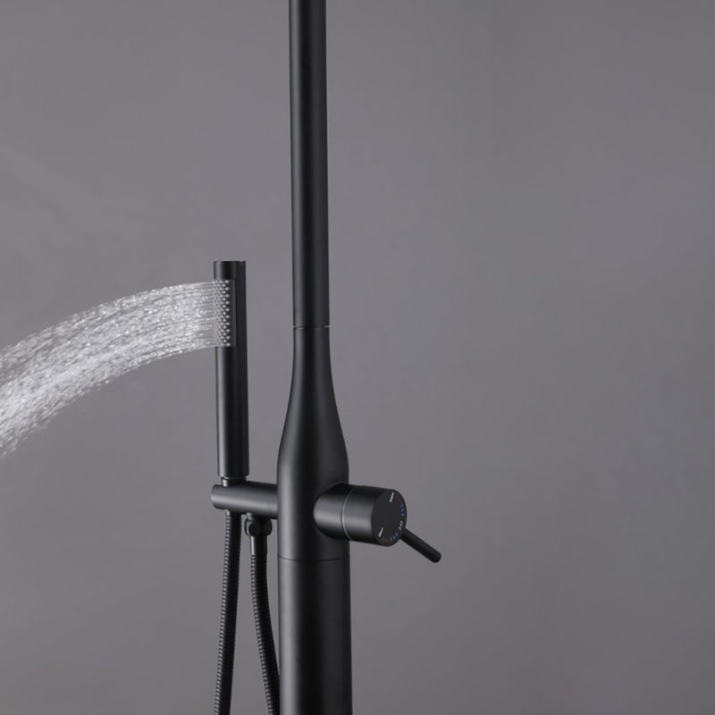 Bostingner 12" Free Standing Outdoor Shower System with Shower Head Matte Black - Bostingner
