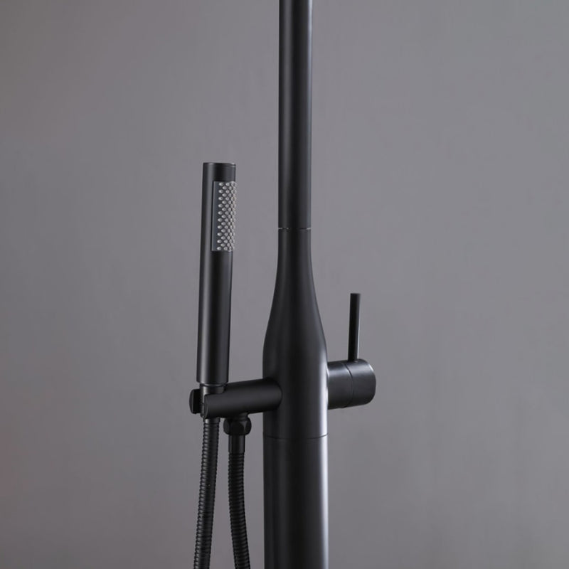 Bostingner 12" Free Standing Outdoor Shower System with Shower Head Matte Black - Bostingner