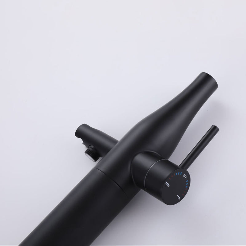 Bostingner 12" Free Standing Outdoor Shower System with Shower Head Matte Black - Bostingner