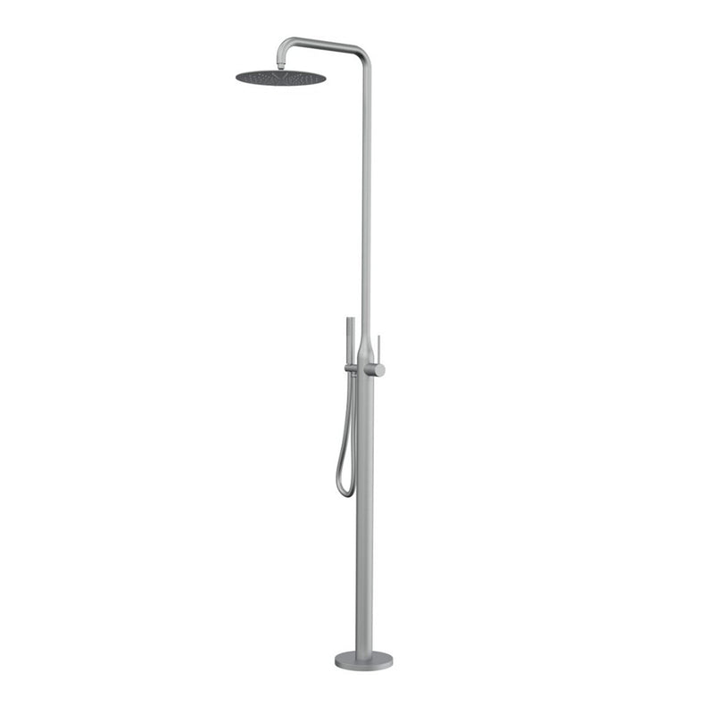 Bostingner 12" Free Standing Outdoor Shower System with Shower Head Brushed Nickel - Bostingner
