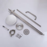 Bostingner 12" Free Standing Outdoor Shower System with Shower Head Brushed Nickel - Bostingner