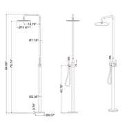 Bostingner 12" Free Standing Outdoor Shower System with Shower Head Brushed Nickel - Bostingner