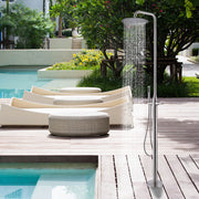 Bostingner 12" Free Standing Outdoor Shower System with Shower Head Brushed Nickel - Bostingner
