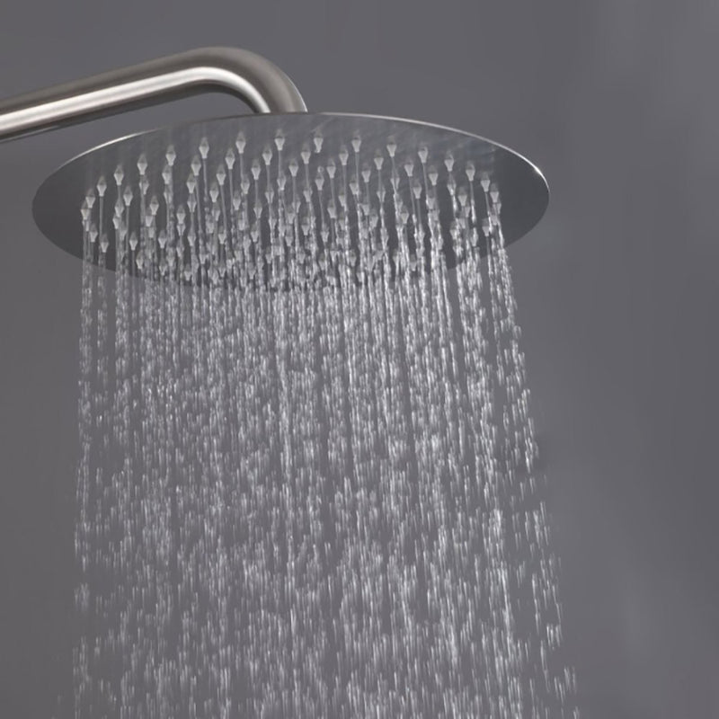Bostingner 12" Free Standing Outdoor Shower System with Shower Head Brushed Nickel - Bostingner