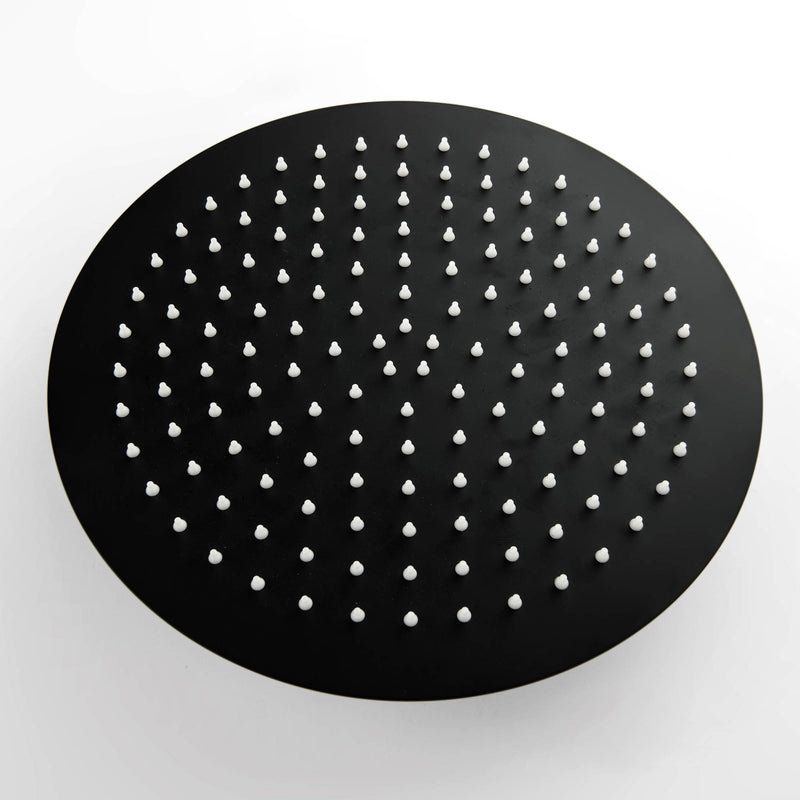 Bostingner 12" Free Standing Outdoor Shower Faucet Set with Shower Head Matte Black - Bostingner