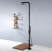 Bostingner 12" Free Standing Outdoor Shower Faucet Set with Shower Head Matte Black - Bostingner