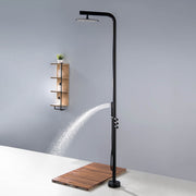Bostingner 12" Free Standing Outdoor Shower Faucet Set with Shower Head Matte Black - Bostingner