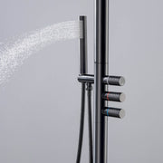 Bostingner 12" Free Standing Outdoor Shower Faucet Set with Shower Head Matte Black - Bostingner