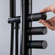 Bostingner 12" Free Standing Outdoor Shower Faucet Set with Shower Head Matte Black - Bostingner