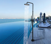 Bostingner 10" Freestanding Outdoor Shower System Height Adjustable Matte Black - Bostingner