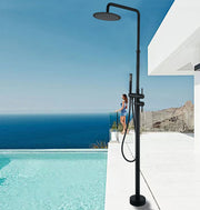 Bostingner 10" Freestanding Outdoor Shower System Height Adjustable Matte Black - Bostingner