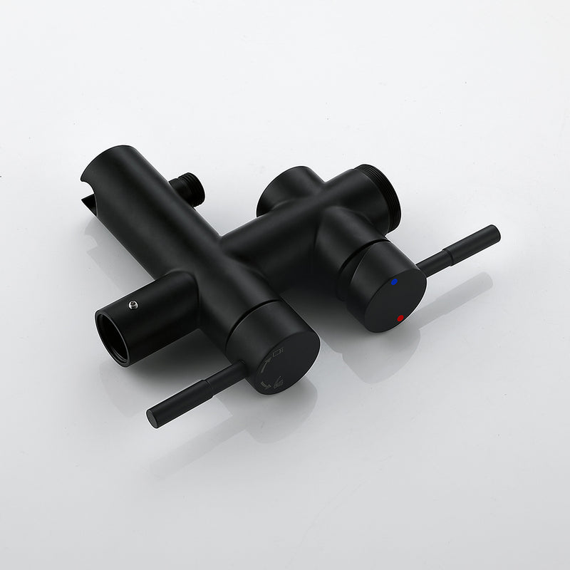Bostingner 10" Freestanding Outdoor Shower System Height Adjustable Matte Black - Bostingner