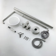 Bostingner 10" Freestanding Outdoor Shower System Height Adjustable Brushed Nickel - Bostingner