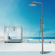 Bostingner 10" Freestanding Outdoor Shower System Height Adjustable Brushed Nickel - Bostingner