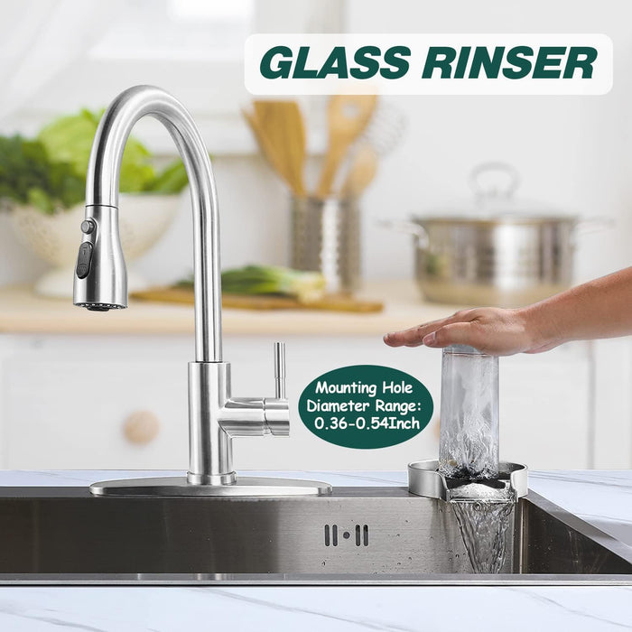 Bostingner Faucet Glass Rinser for Kitchen Stainless Steel Sinks Accessories