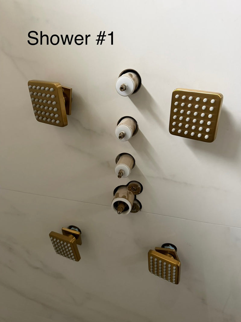Custom Shower Accessories-Two complete valve cover panels with folded edges-Gold