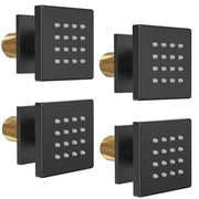 Bostingner Brass Shower Body Sprays Massage Spa Side Jets Wall Mounted Shower Set Black - bostingner