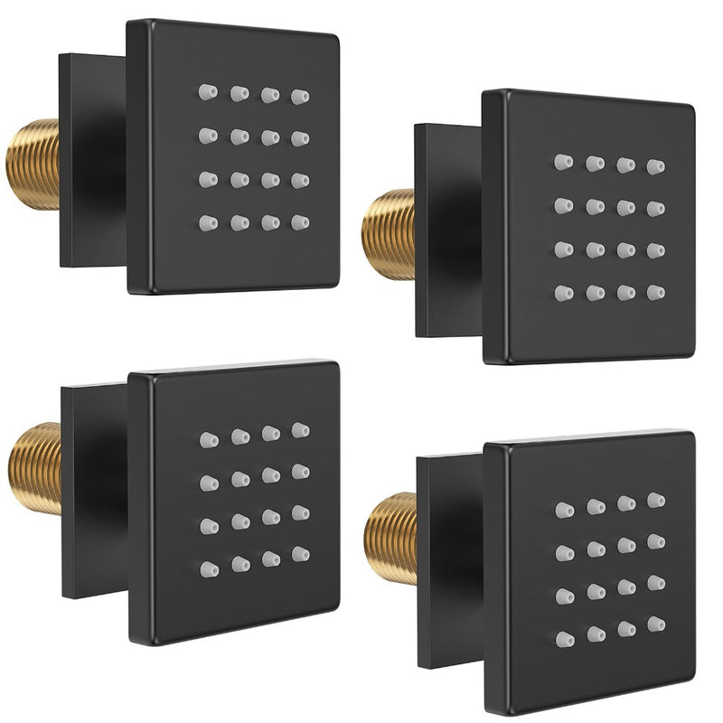 Bostingner Brass Shower Body Sprays Massage Spa Side Jets Wall Mounted Shower Set Black - bostingner