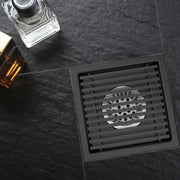 Bostingner Square Shower Drain with Flange,Square Pattern Grate Removable Stainless Steel 4Inch/6Inch - bostingner