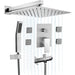 Bostingner Shower Body Sprays Systems with Tub Spout Wall Mount Brushed Nickel 12 Inch - bostingner