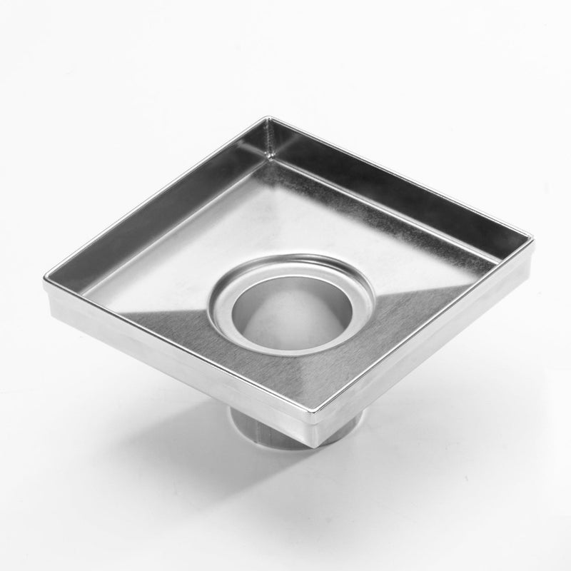 Bostingner Square Shower Drain with Removable Tile Insert Grate 4Inch/5Inch/6Inch/8Inch - bostingner