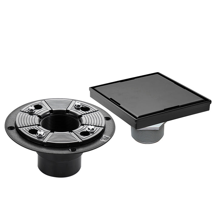 Bostingner Square Shower Drain with Removable Tile Insert Grate 4Inch/5Inch/6Inch/8Inch - bostingner