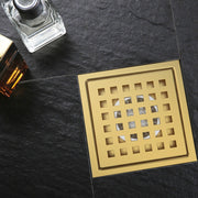 Bostingner 6 Inch Square Shower Drain with Flange,Quadrato Pattern Grate Removable - bostingner