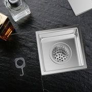 Bostingner 6 Inch Square Invisible Shower Floor Drain Detachable Bathroom Floor Drain Flange - bostingner