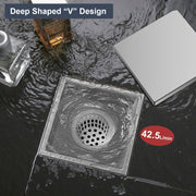 Bostingner 6 Inch Square Invisible Shower Floor Drain Detachable Bathroom Floor Drain Flange - bostingner