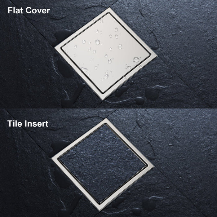 Bostingner 6 Inch Square Invisible Shower Floor Drain Detachable Bathroom Floor Drain Flange - bostingner