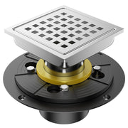 Bostingner 6 Inch Square Shower Drain with Flange,Quadrato Pattern Grate Removable - bostingner