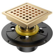 Bostingner 6 Inch Square Shower Drain with Flange,Quadrato Pattern Grate Removable - bostingner