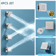 Bostingner Brass Shower Body Sprays Massage Spa Side Jets Wall Mounted Shower Set Brushed - bostingner