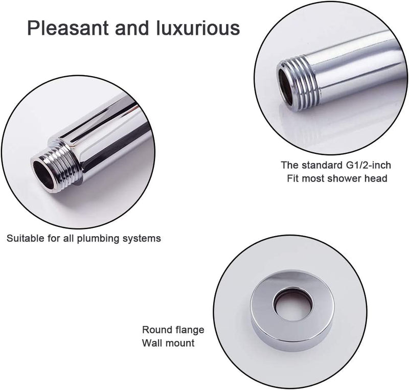 Bostingner Shower Extension Extra Long Stainless Steel Shower Arm 16 Inch - bostingner